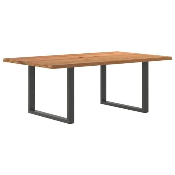 Eettafel Rechthoekig Massief Eikenhout Lichtbruin