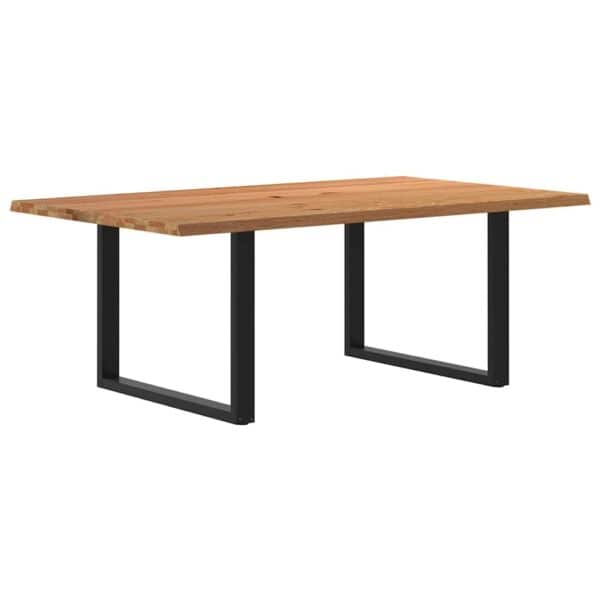 Eettafel Rechthoekig Massief Eikenhout Lichtbruin