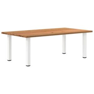 Eettafel Rechthoekig 220X120X74 Cm Massief Eikenhout Lichtbruin Wit