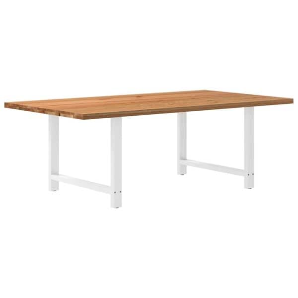 Eettafel Rechthoekig Massief Eikenhout Lichtbruin