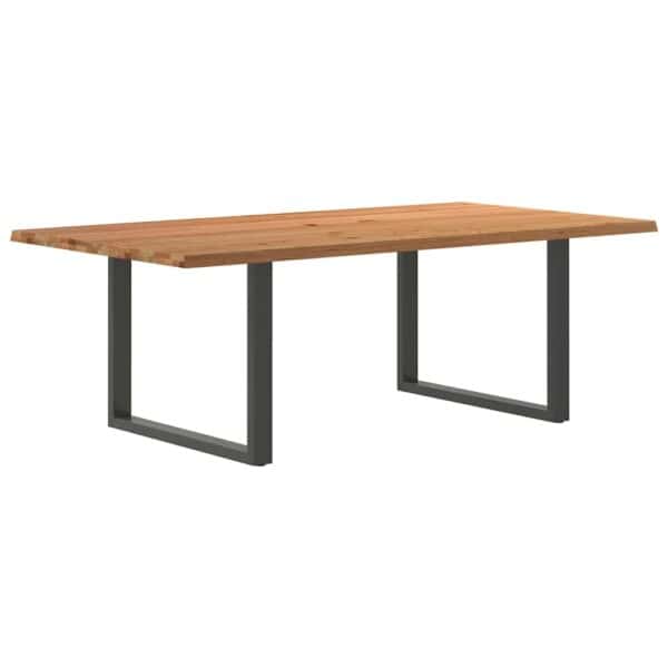 Eettafel Rechthoekig Massief Eikenhout Lichtbruin