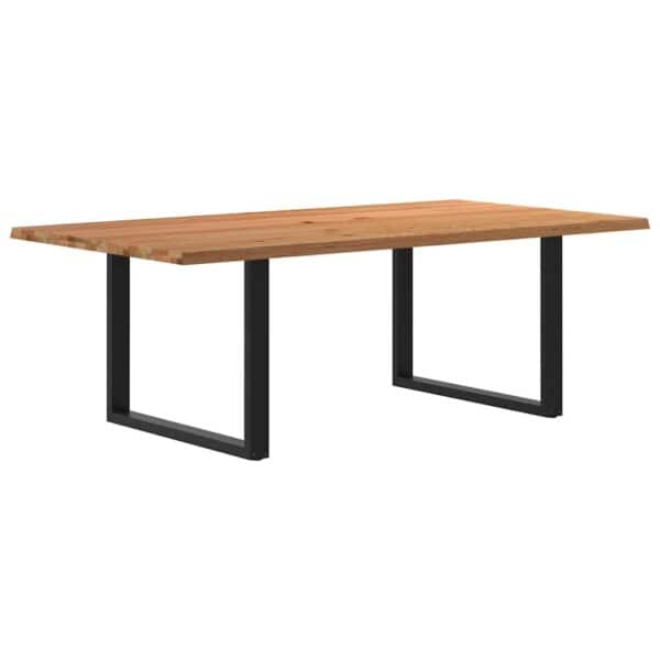Eettafel Rechthoekig Massief Eikenhout Lichtbruin