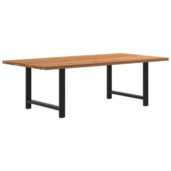 Eettafel Rechthoekig Massief Eikenhout Lichtbruin