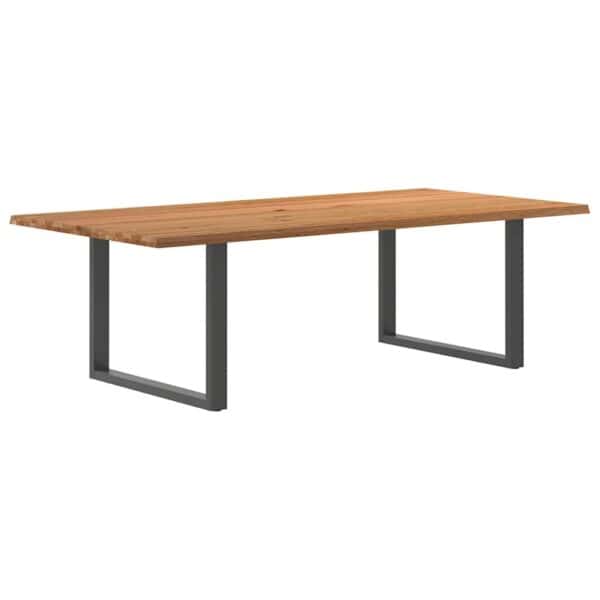 Eettafel Rechthoekig Massief Eikenhout Lichtbruin
