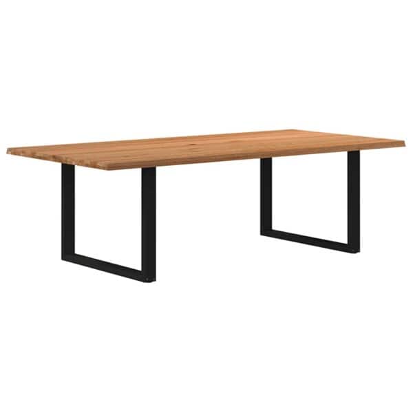 Eettafel Rechthoekig Massief Eikenhout Lichtbruin