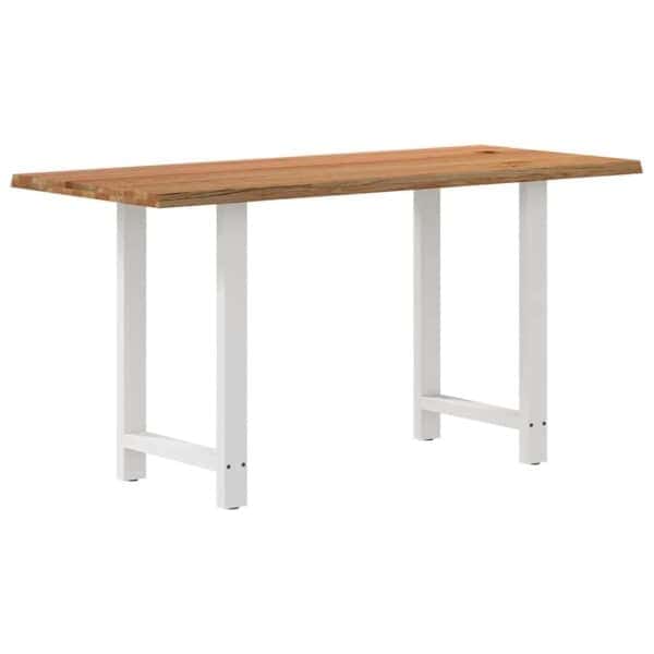 Bartafel Rechthoekig 200X80X Massief Eikenhout Lichtbruin Wit