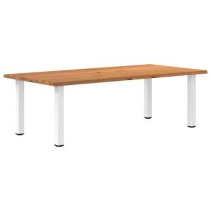 Eettafel Rechthoekig 240X120X74 Cm Massief Eikenhout Lichtbruin Wit