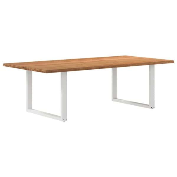 Eettafel Rechthoekig Massief Eikenhout Lichtbruin