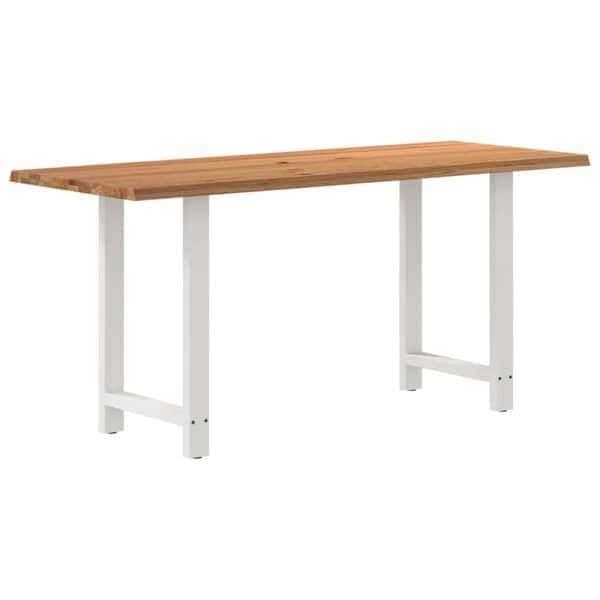 Bartafel Rechthoekig 200X80X Massief Eikenhout Lichtbruin Wit