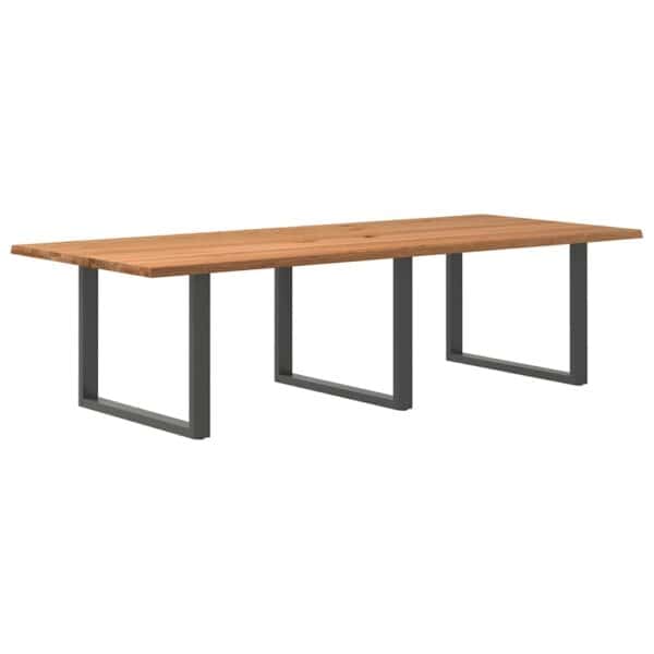 Eettafel Rechthoekig Massief Eikenhout Lichtbruin