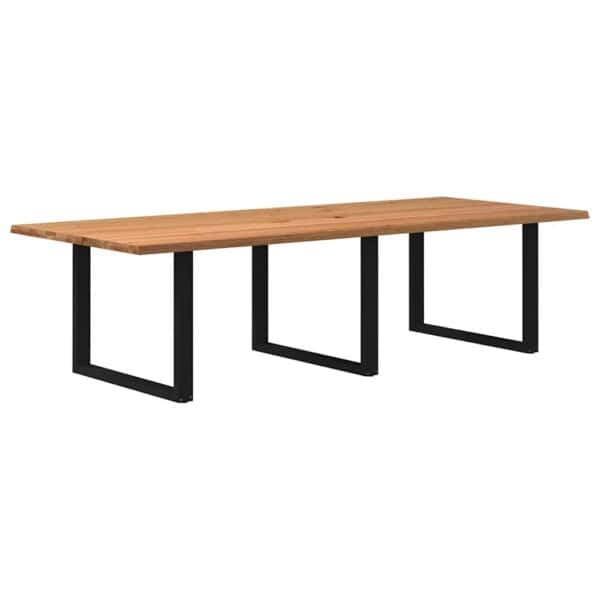 Eettafel Rechthoekig Massief Eikenhout Lichtbruin