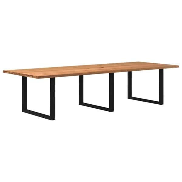 Eettafel Rechthoekig Massief Eikenhout Lichtbruin
