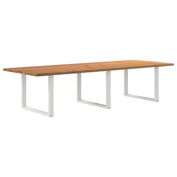 Eettafel Rechthoekig Massief Eikenhout Lichtbruin