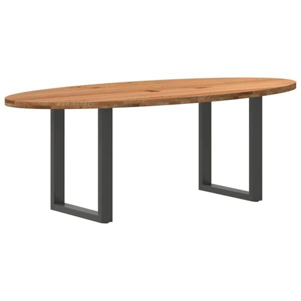 Eettafel Ovaal Massief Eikenhout Lichtbruin