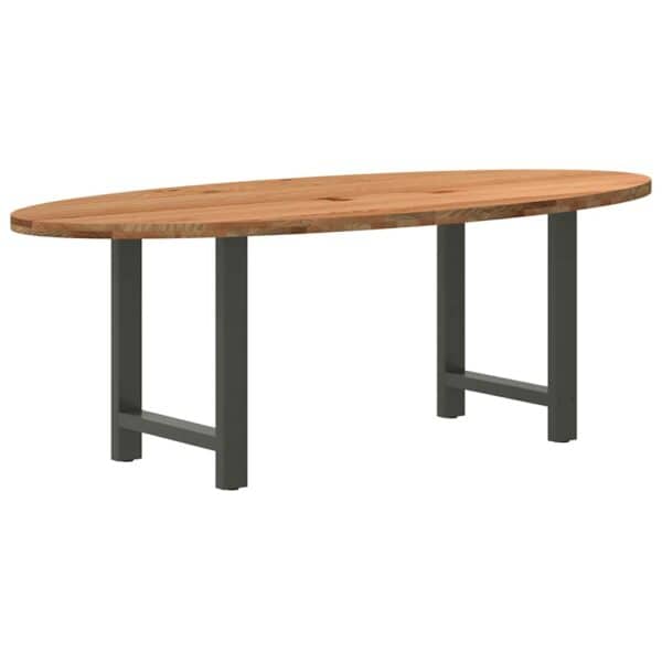Eettafel Ovaal Massief Eikenhout Lichtbruin