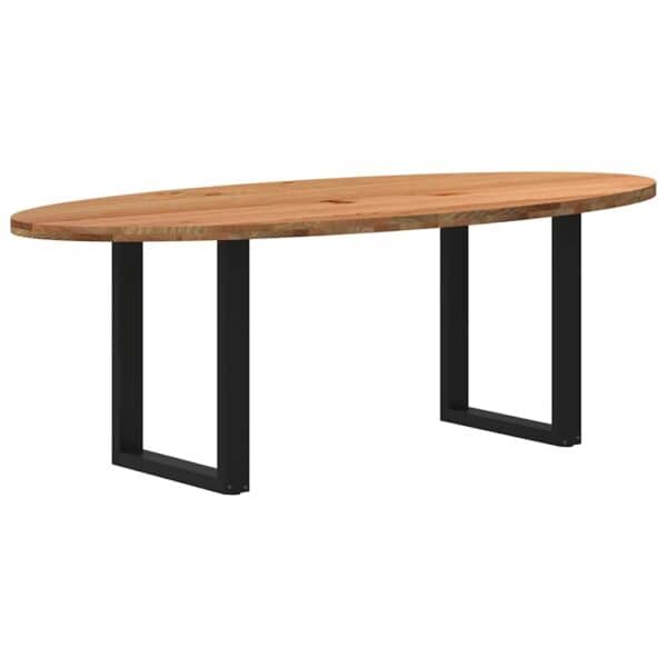 Eettafel Ovaal Massief Eikenhout Lichtbruin