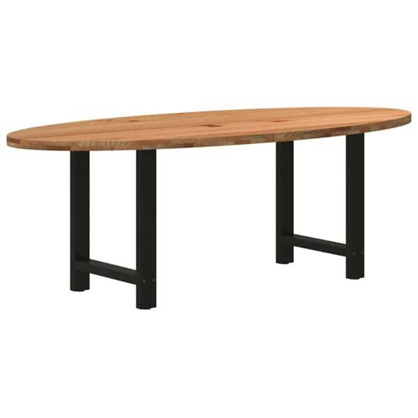 Eettafel Ovaal Massief Eikenhout Lichtbruin