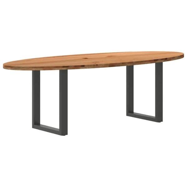 Eettafel Ovaal Massief Eikenhout Lichtbruin