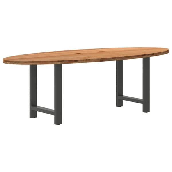 Eettafel Ovaal Massief Eikenhout Lichtbruin