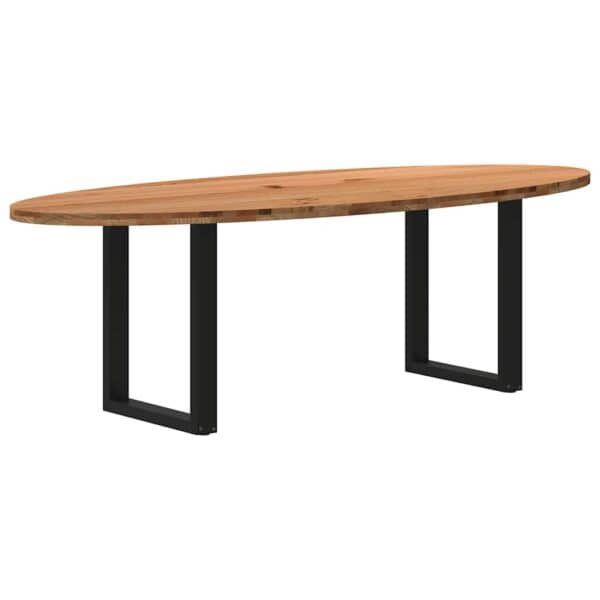 Eettafel Ovaal Massief Eikenhout Lichtbruin