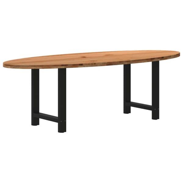 Eettafel Ovaal Massief Eikenhout Lichtbruin