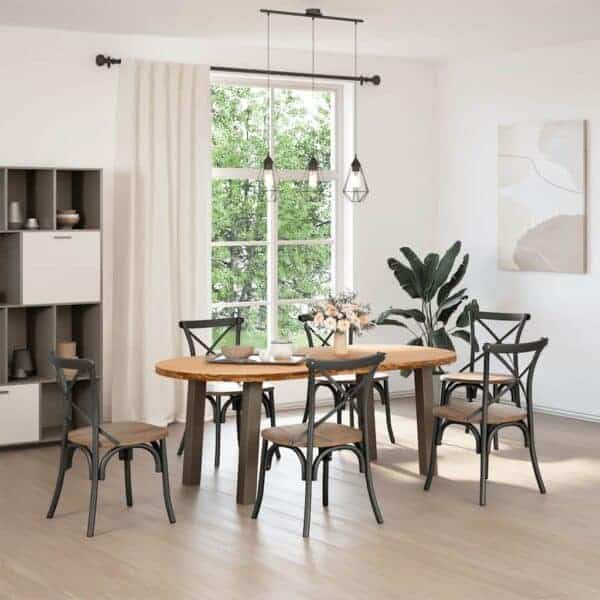 Eettafel Ovaal Massief Eikenhout Lichtbruin