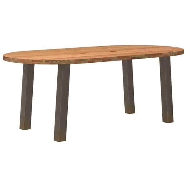 Eettafel Ovaal Massief Eikenhout Lichtbruin