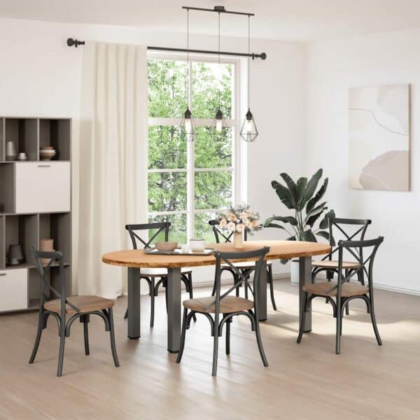 Eettafel Ovaal Massief Eikenhout Lichtbruin