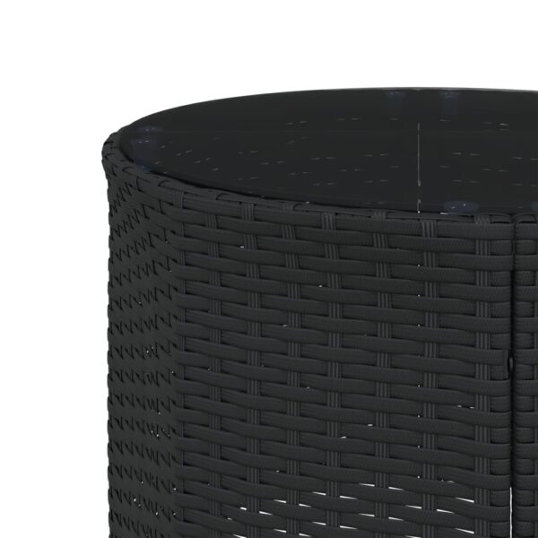 Tuinbank Met Tafel En Kussens Poly Rattan Zwart En Crèmewit