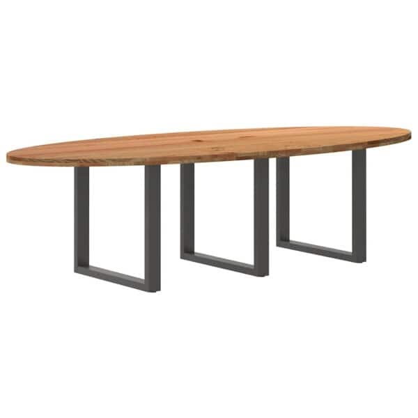 Eettafel Ovaal Massief Eikenhout Lichtbruin