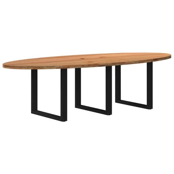 Eettafel Ovaal Massief Eikenhout Lichtbruin