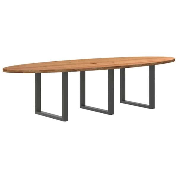 Eettafel Ovaal Massief Eikenhout Lichtbruin