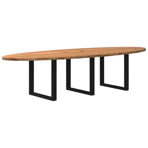 Eettafel Ovaal Massief Eikenhout Lichtbruin