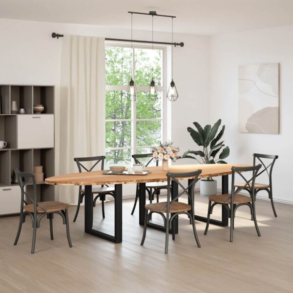 Eettafel Ovaal Massief Eikenhout Lichtbruin
