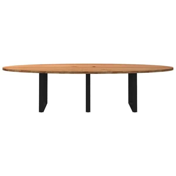 Eettafel Ovaal Massief Eikenhout Lichtbruin