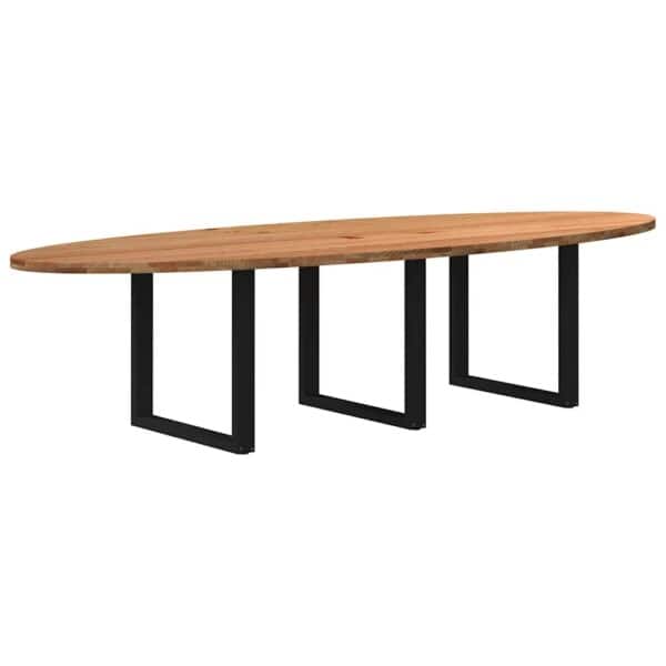 Eettafel Ovaal Massief Eikenhout Lichtbruin