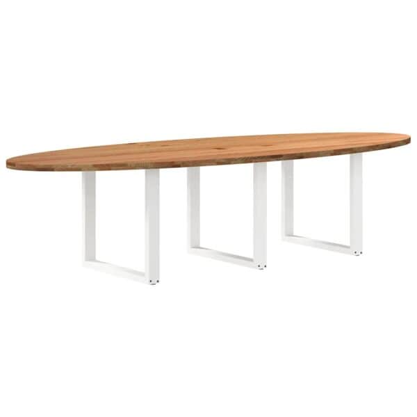 Eettafel Ovaal Massief Eikenhout Lichtbruin