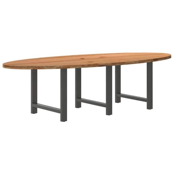 Eettafel Ovaal Massief Eikenhout Lichtbruin