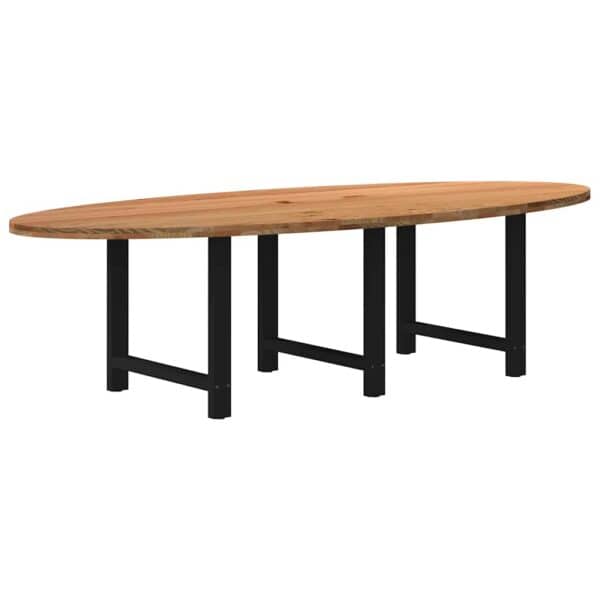 Eettafel Ovaal Massief Eikenhout Lichtbruin
