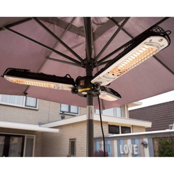 Sunred Parasolverwarming 2000 W Halogeen Zwart En Zilver Ph10 Rood