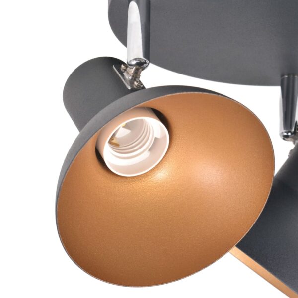 Plafondlamp Voor 3 Peertjes E27 Zwart En Goud