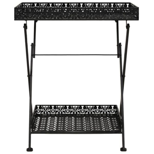 Theetafel Vintage Stijl Inklapbaar 58X35X72 Cm Metaal Zwart