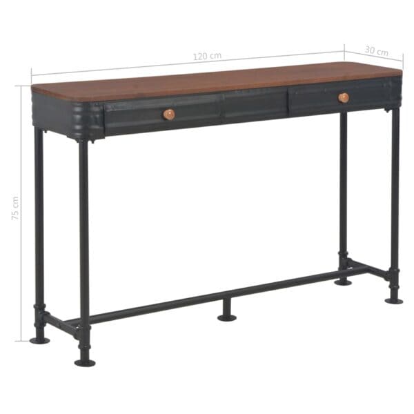 Wandtafel Met 2 Lades 120X30X75 Cm Massief Vurenhout