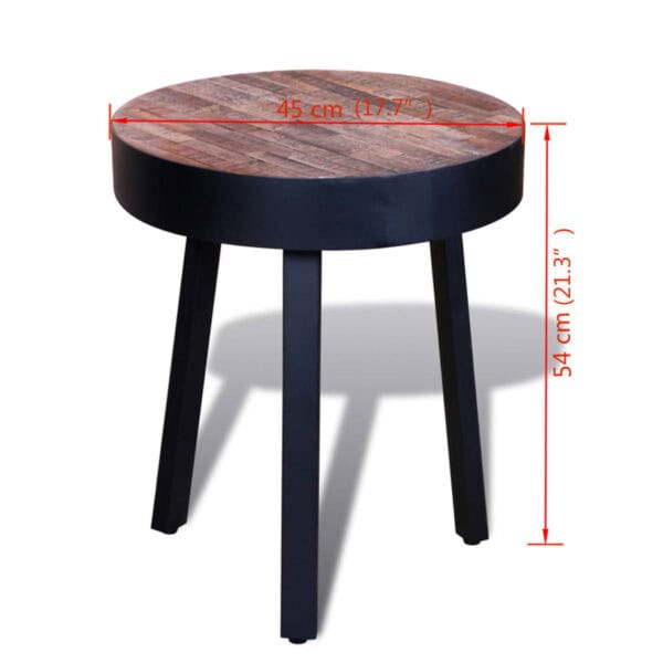 Bijzettafel Rond Gerecycled Teakhout