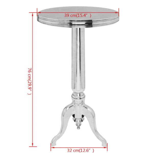 Bijzettafel Rond Aluminium Zilver