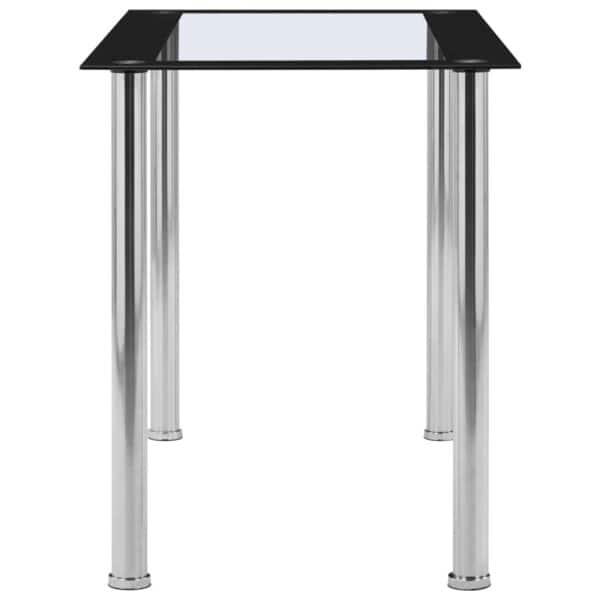 Eettafel 120X60X75 Cm Gehard Glas Zwart En Transparant