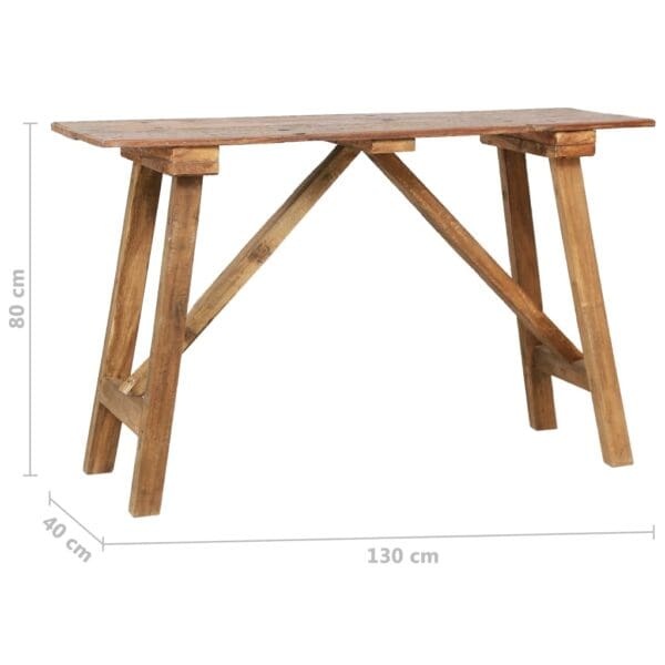 Wandtafel 130X40X80 Cm Gemengd Gerecycled Hout