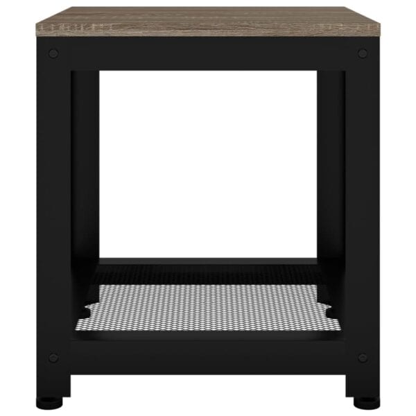 Bijzettafel 40X40X45 Cm Mdf En Ijzer En Zwart