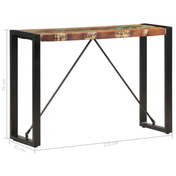 Wandtafel 110X35X76 Cm Massief Gerecycled Hout