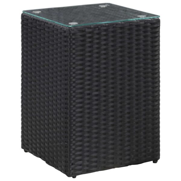 Bijzettafel Met Glazen Blad 35X35X52 Cm Poly Rattan